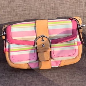 COACH soho hobo pastel stripe bag
